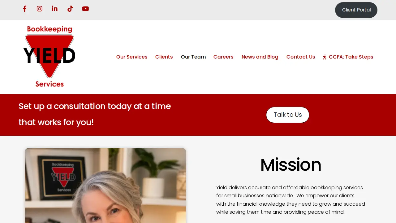 Yield Bookkeeping Services LLC page