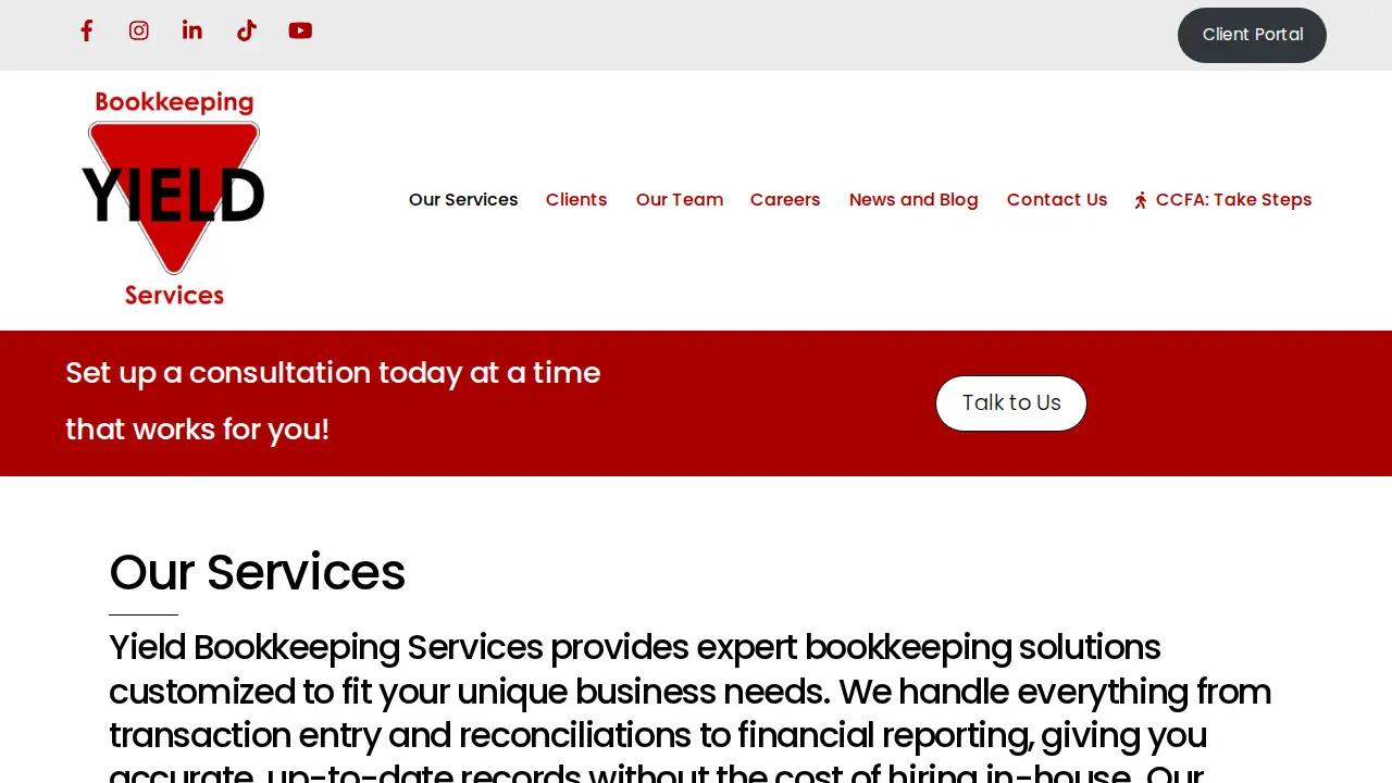 Yield Bookkeeping Services LLC page