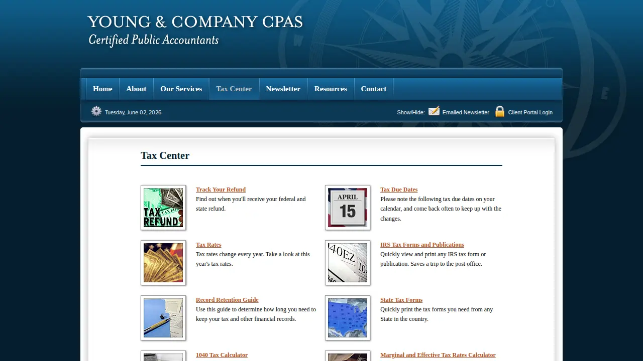 Young & Company CPAS page