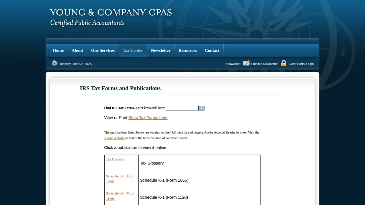 Young & Company CPAS page