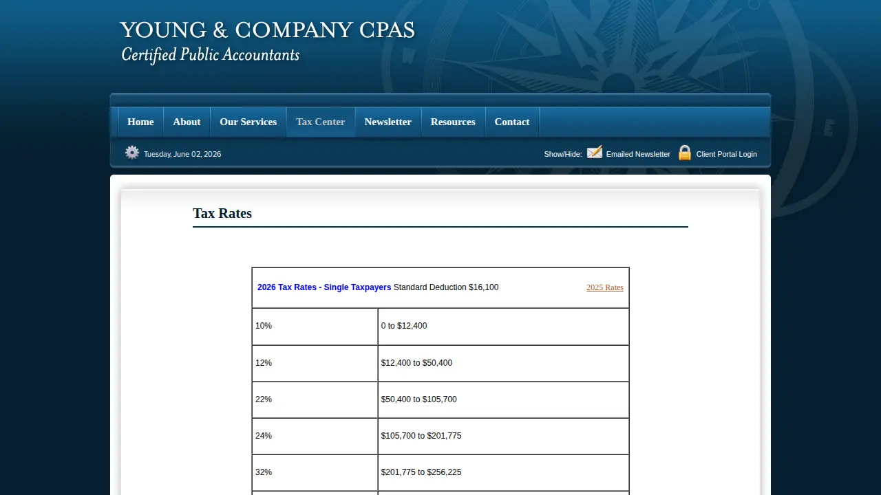 Young & Company CPAS page