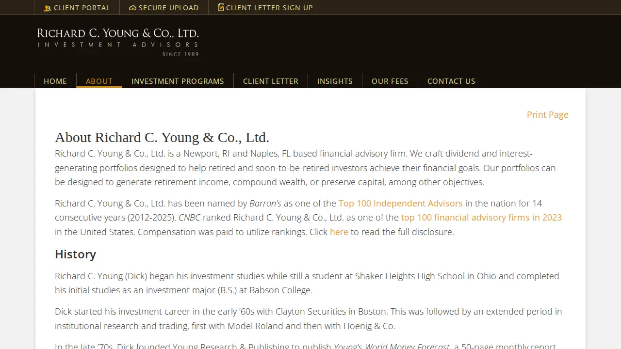 Richard C. Young & Co., Ltd. page