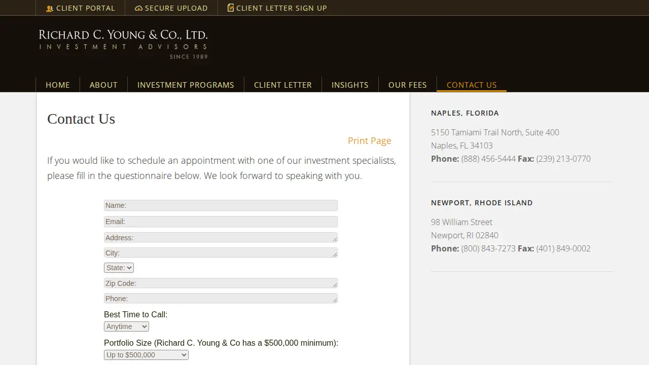 Richard C. Young & Co., Ltd. page