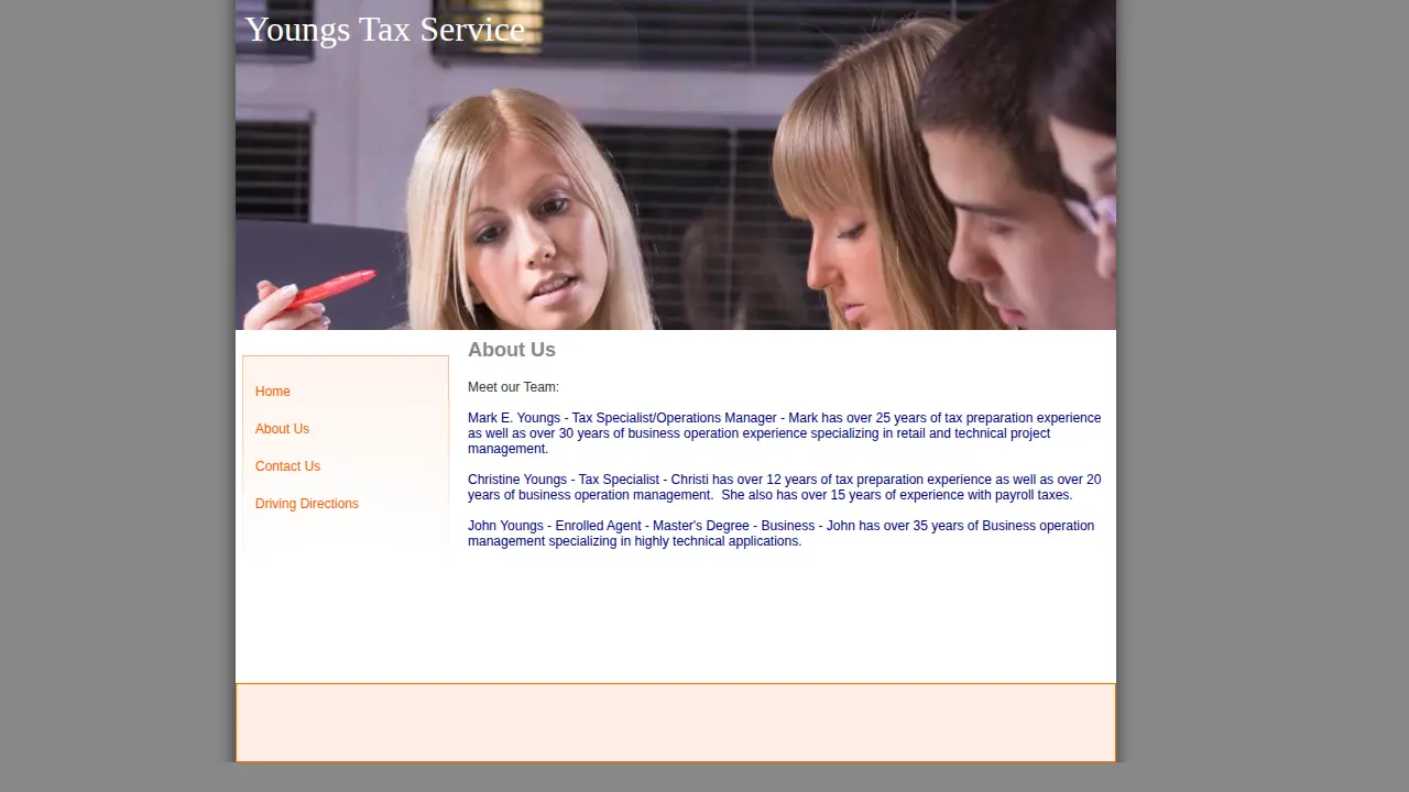 Young's Accounting & Tax Services page