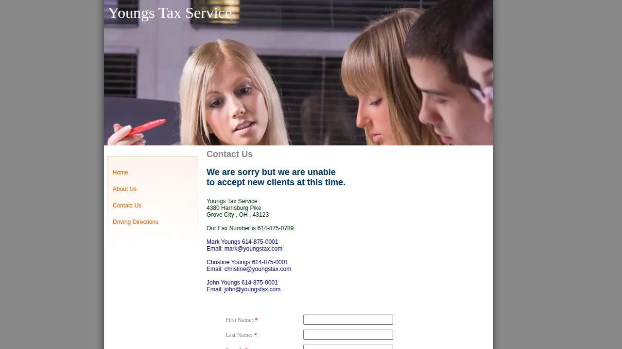 Young's Accounting & Tax Services page