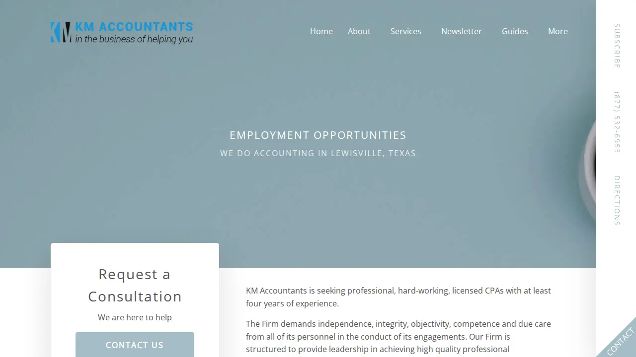 KM Accountants LLC page