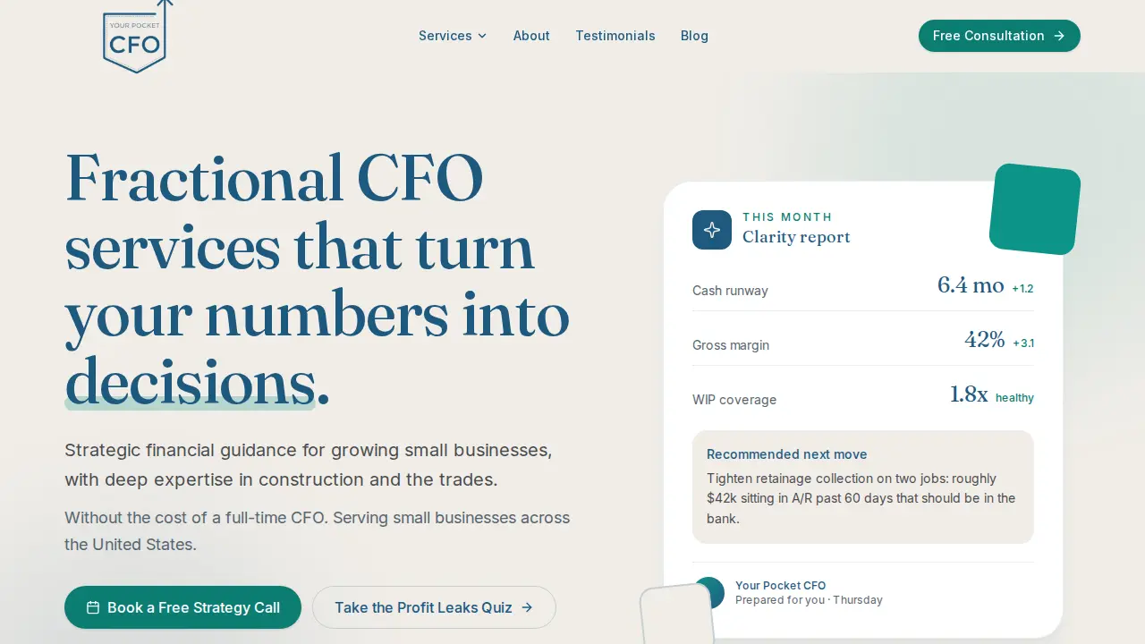 Your Pocket CFO website