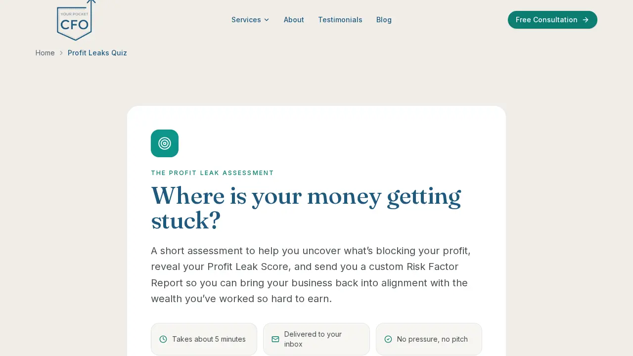Your Pocket CFO page