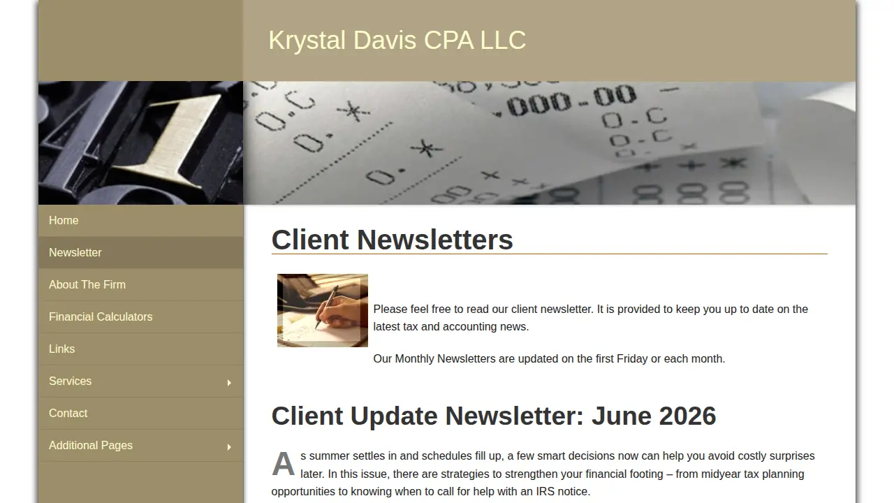 Krystal Davis CPA LLC page
