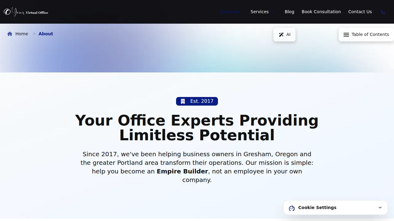 Your Virtual Office page