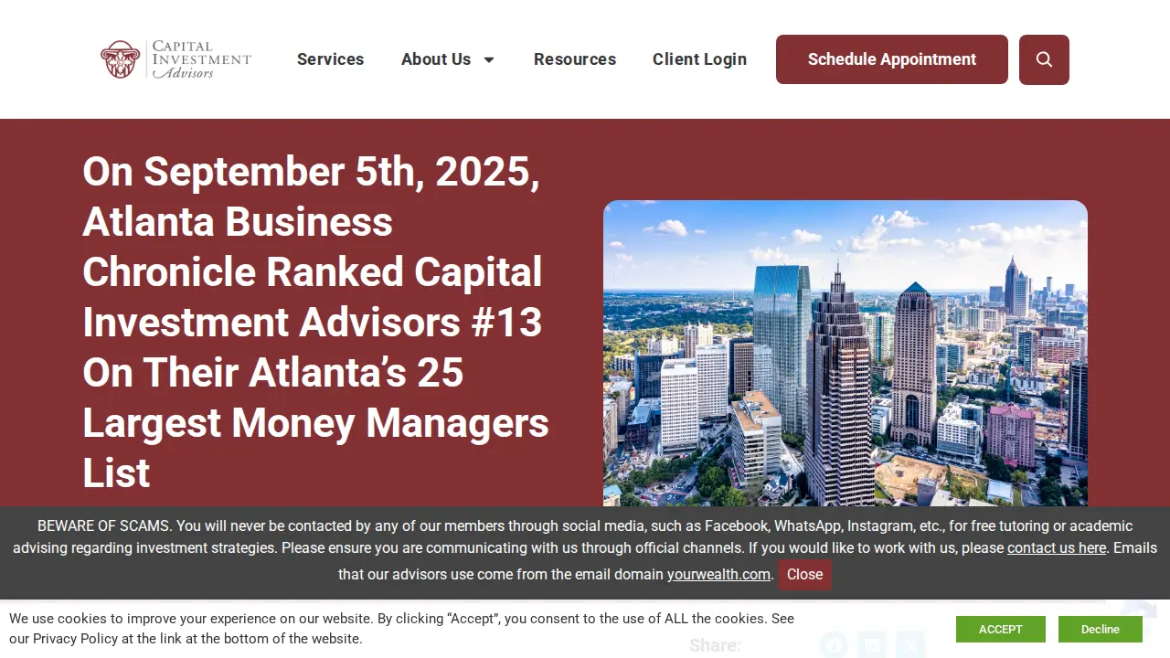 Capital Investment Advisors page