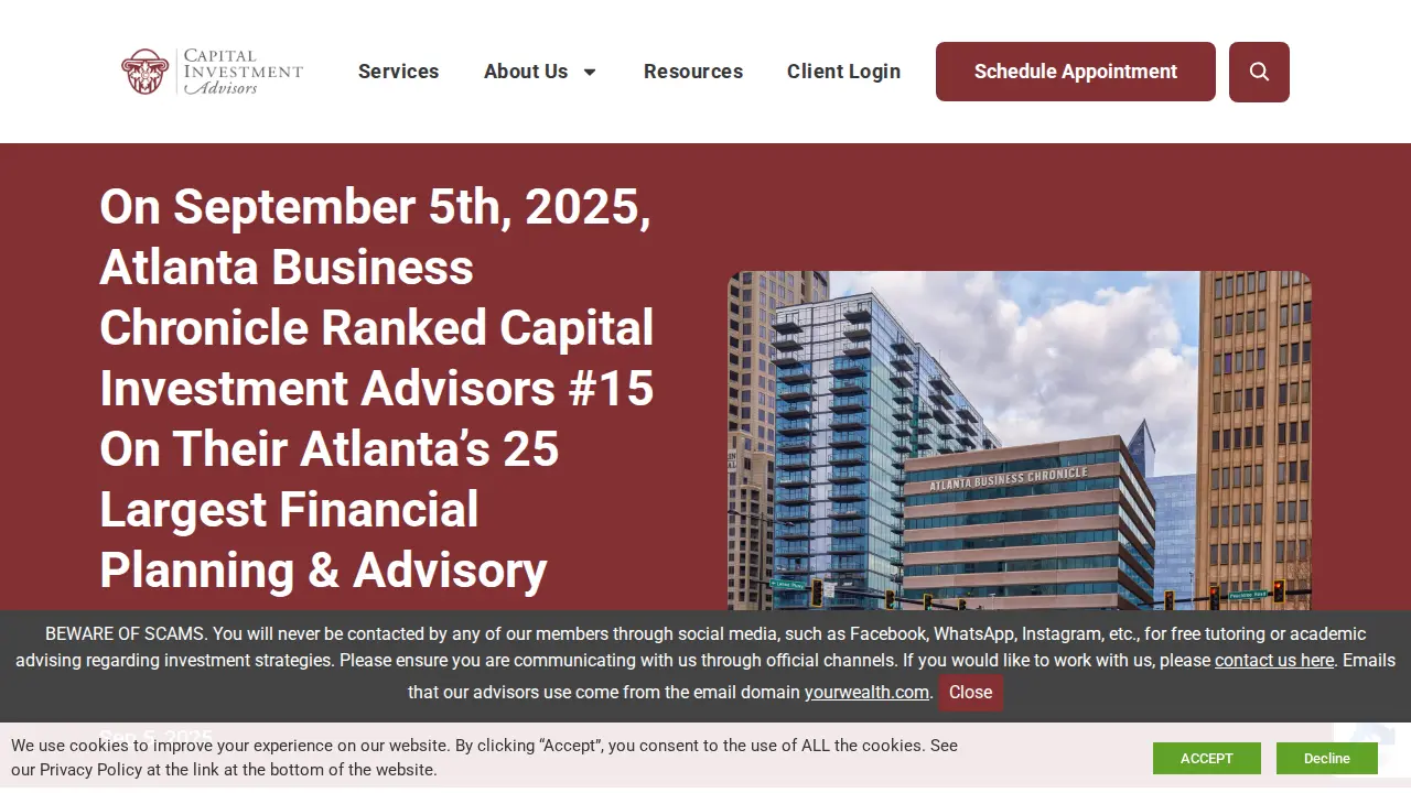 Capital Investment Advisors page