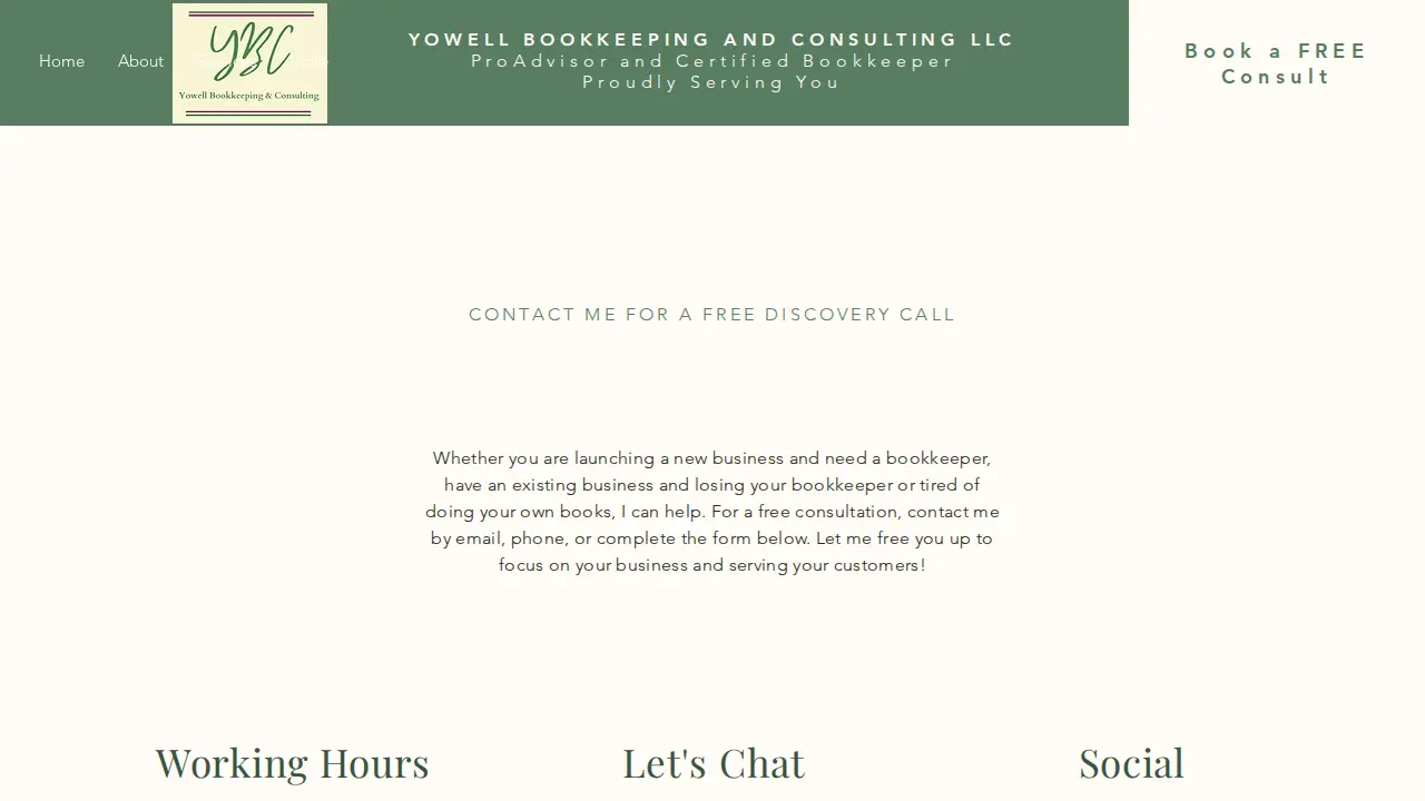 Yowell Bookkeeping & Consulting page