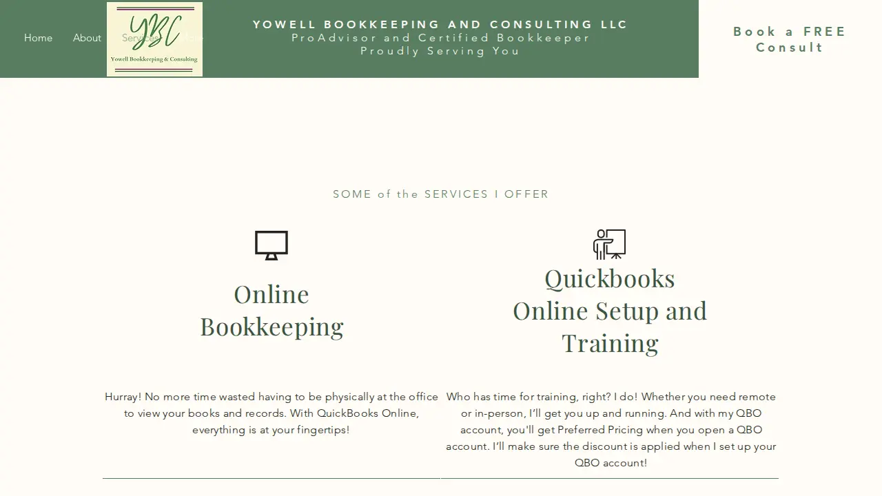 Yowell Bookkeeping & Consulting page