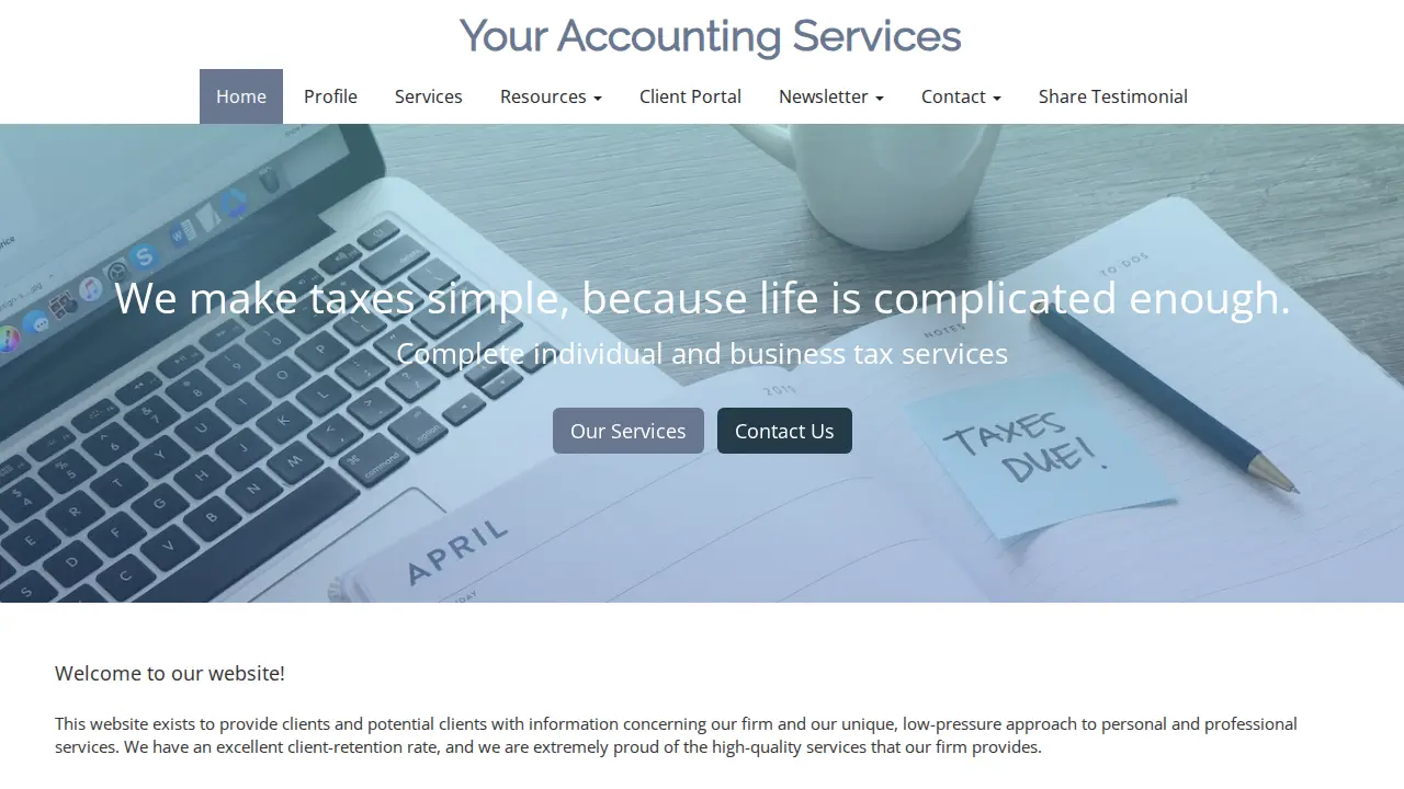 Your Accounting Services page