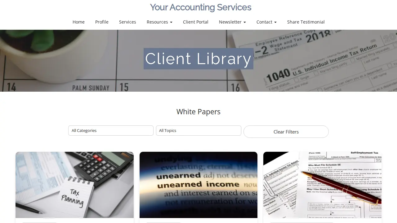 Your Accounting Services page