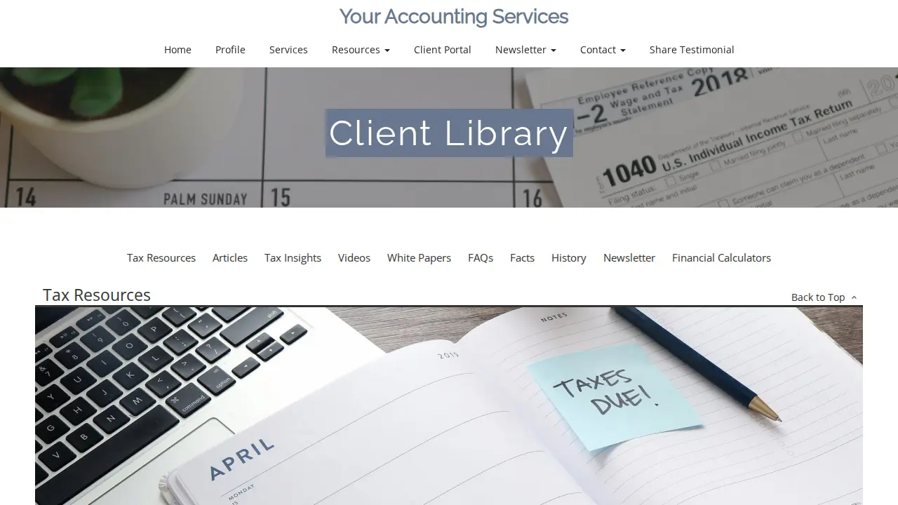 Your Accounting Services page