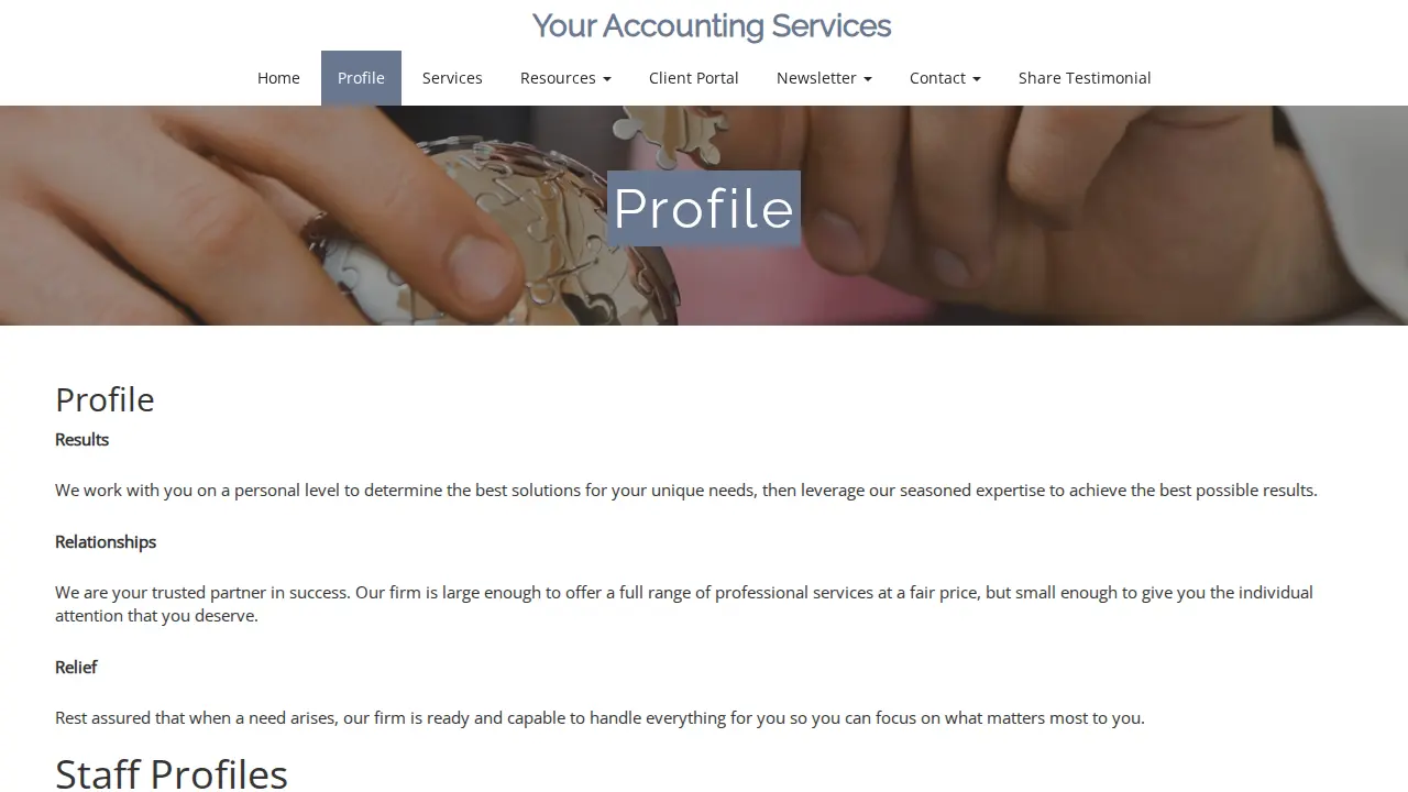 Your Accounting Services page