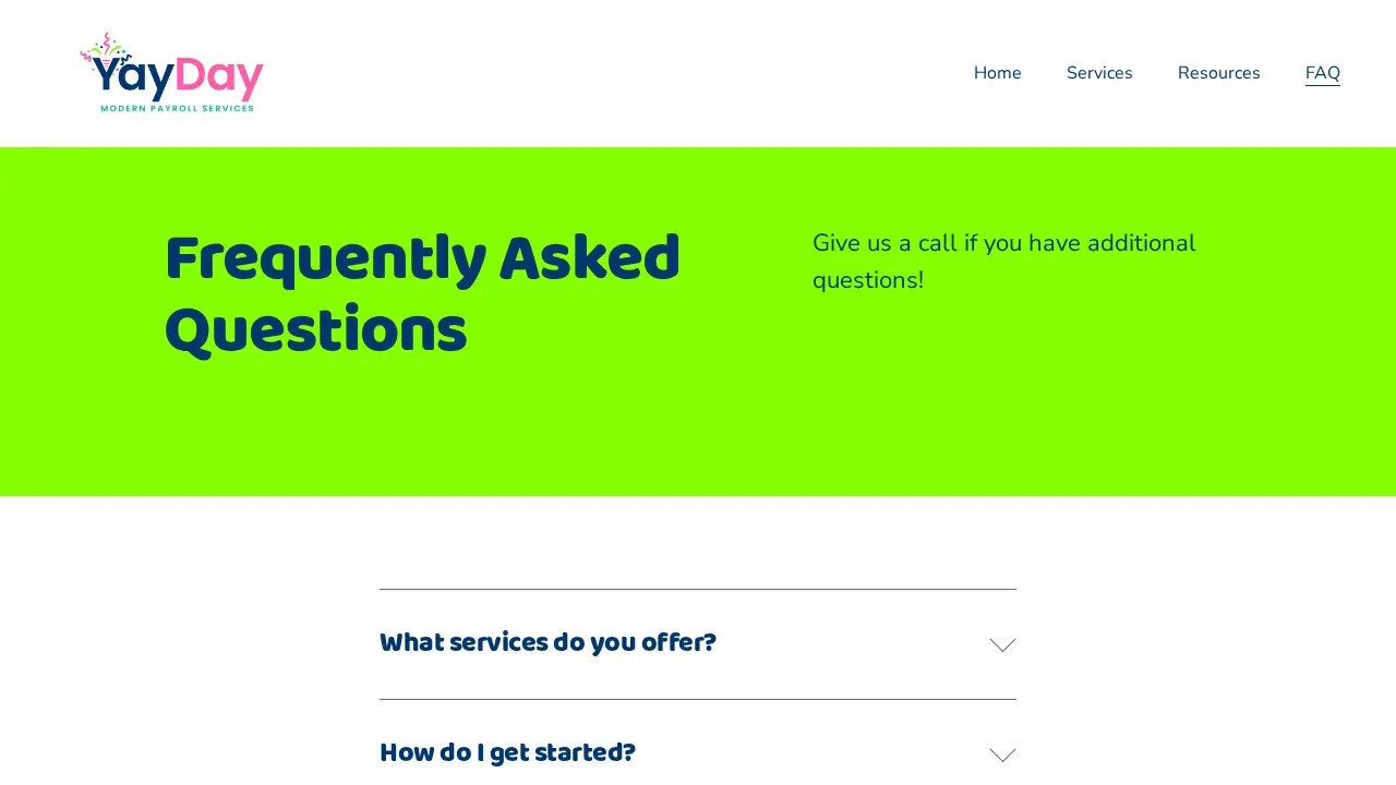 YayDay Payroll Services page
