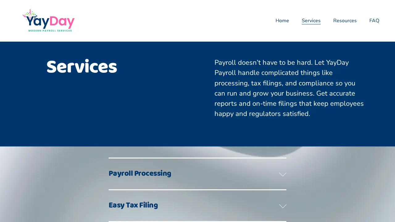 YayDay Payroll Services page