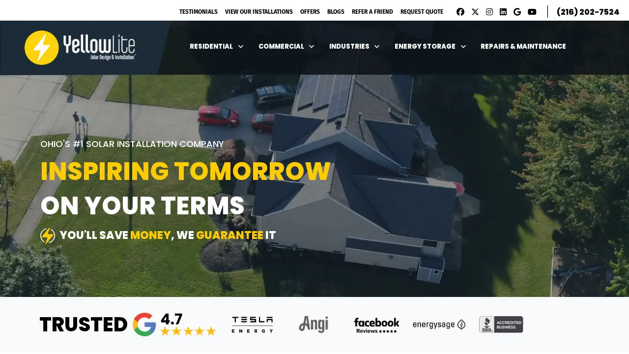 YellowLite - Solar Installers in Columbus, Ohio website