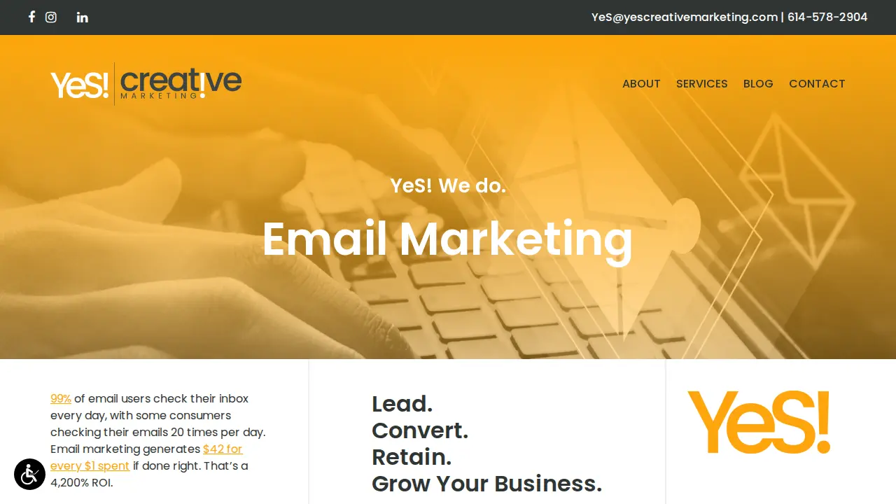 YeS! Creative Marketing page