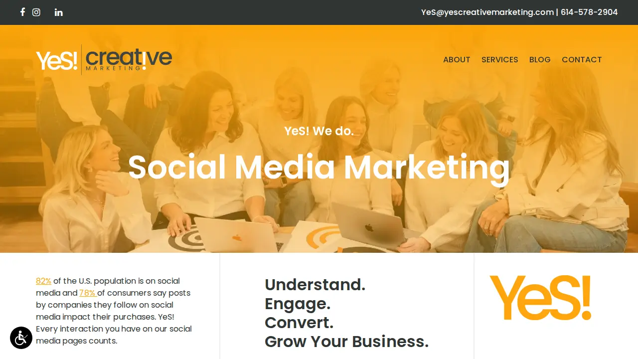 YeS! Creative Marketing page
