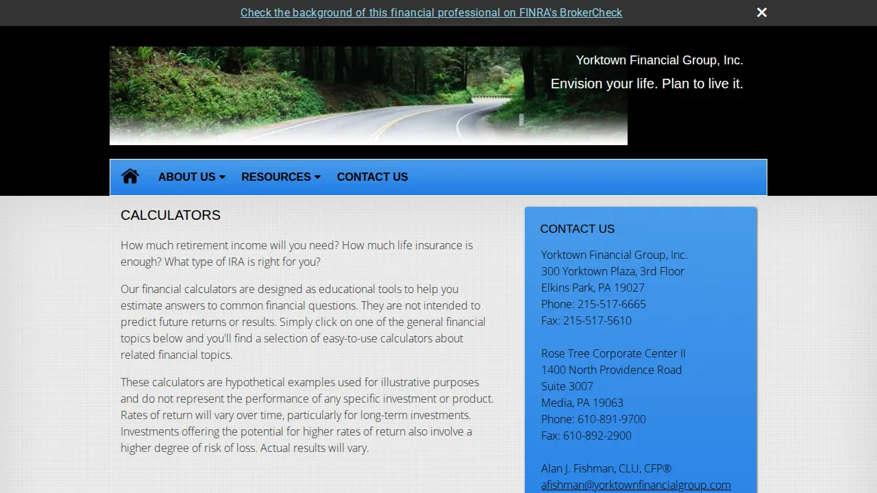 Yorktown Financial Group, Inc page