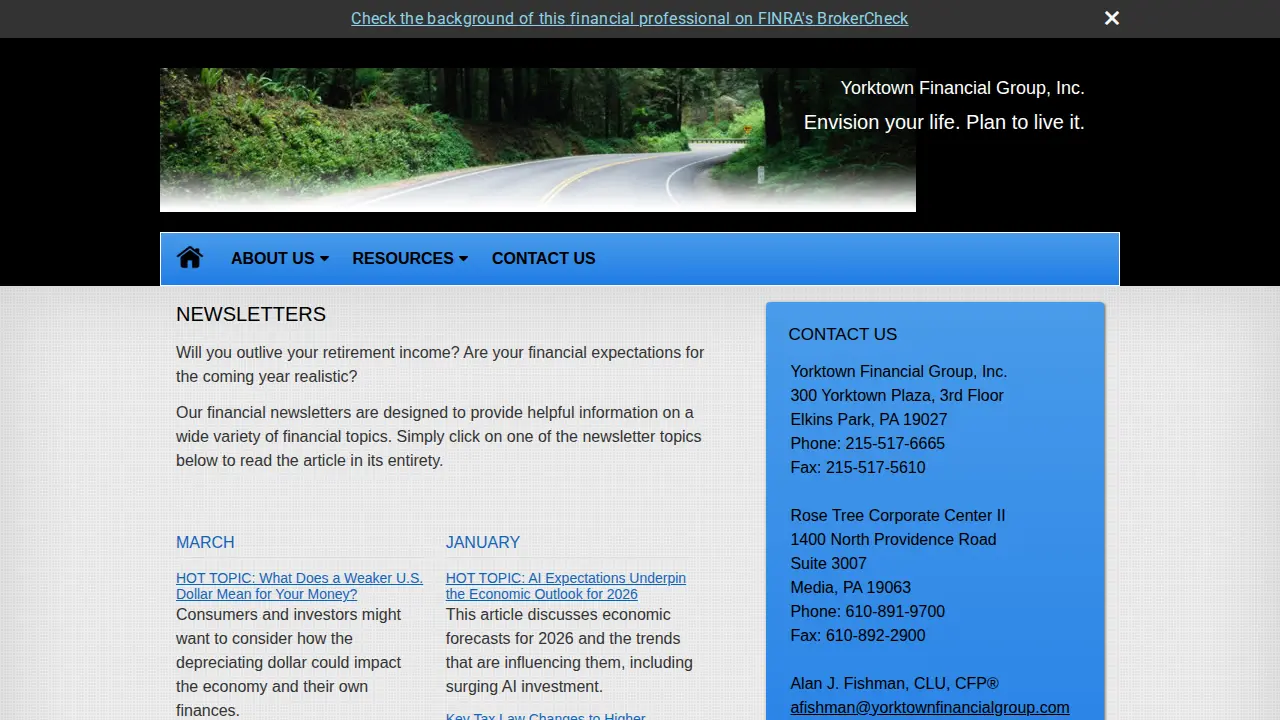 Yorktown Financial Group, Inc page