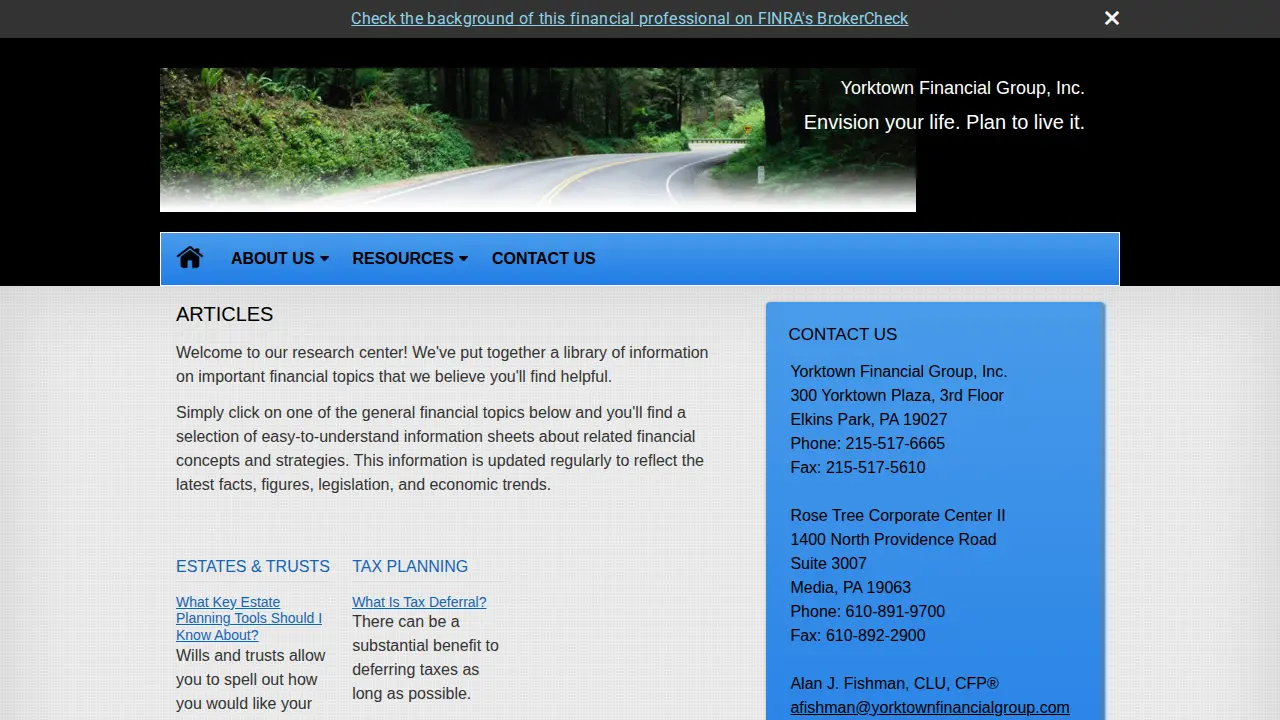 Yorktown Financial Group, Inc page