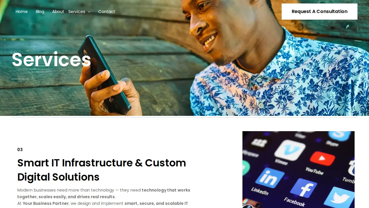 Your Business Partner page