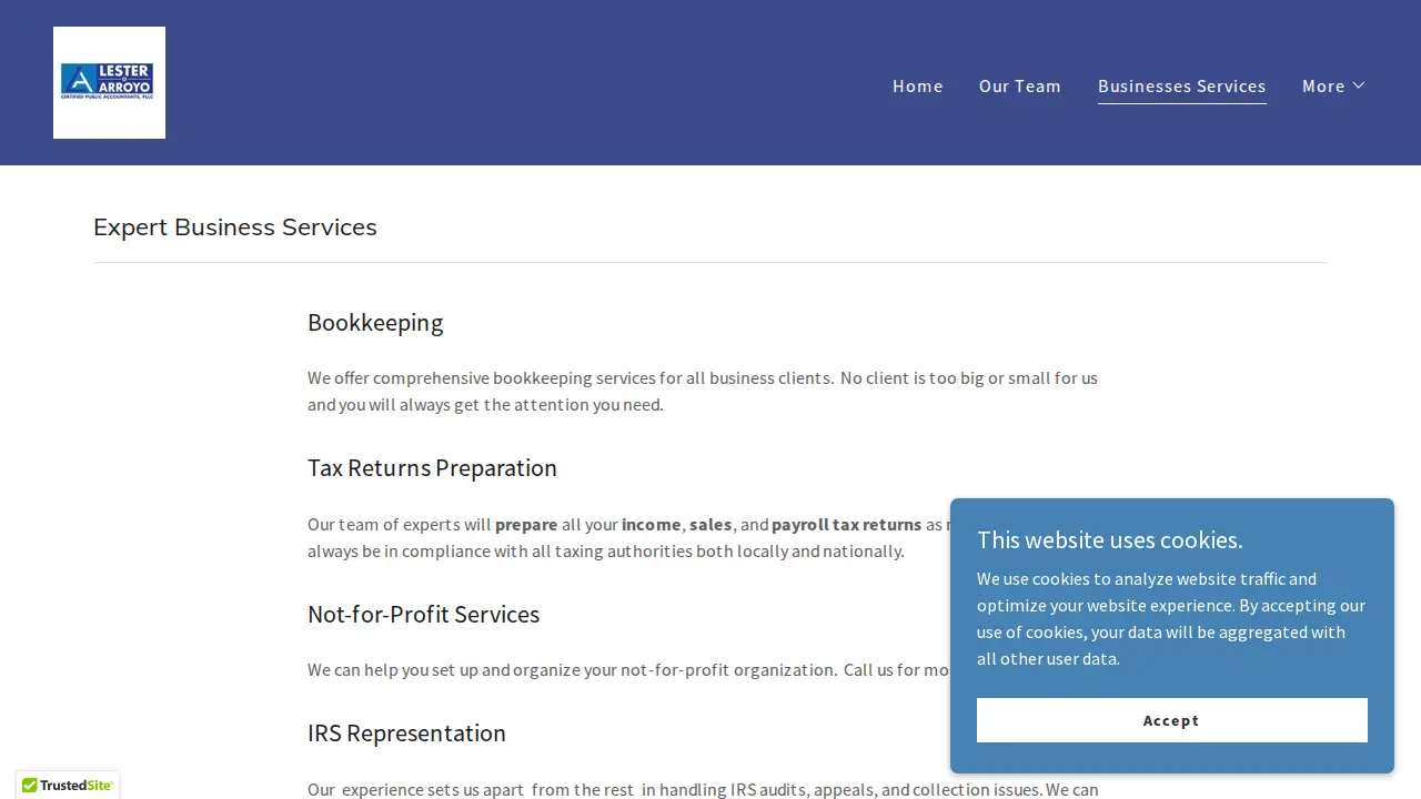 Lester & Arroyo Certified Public Accountants, PLLC page