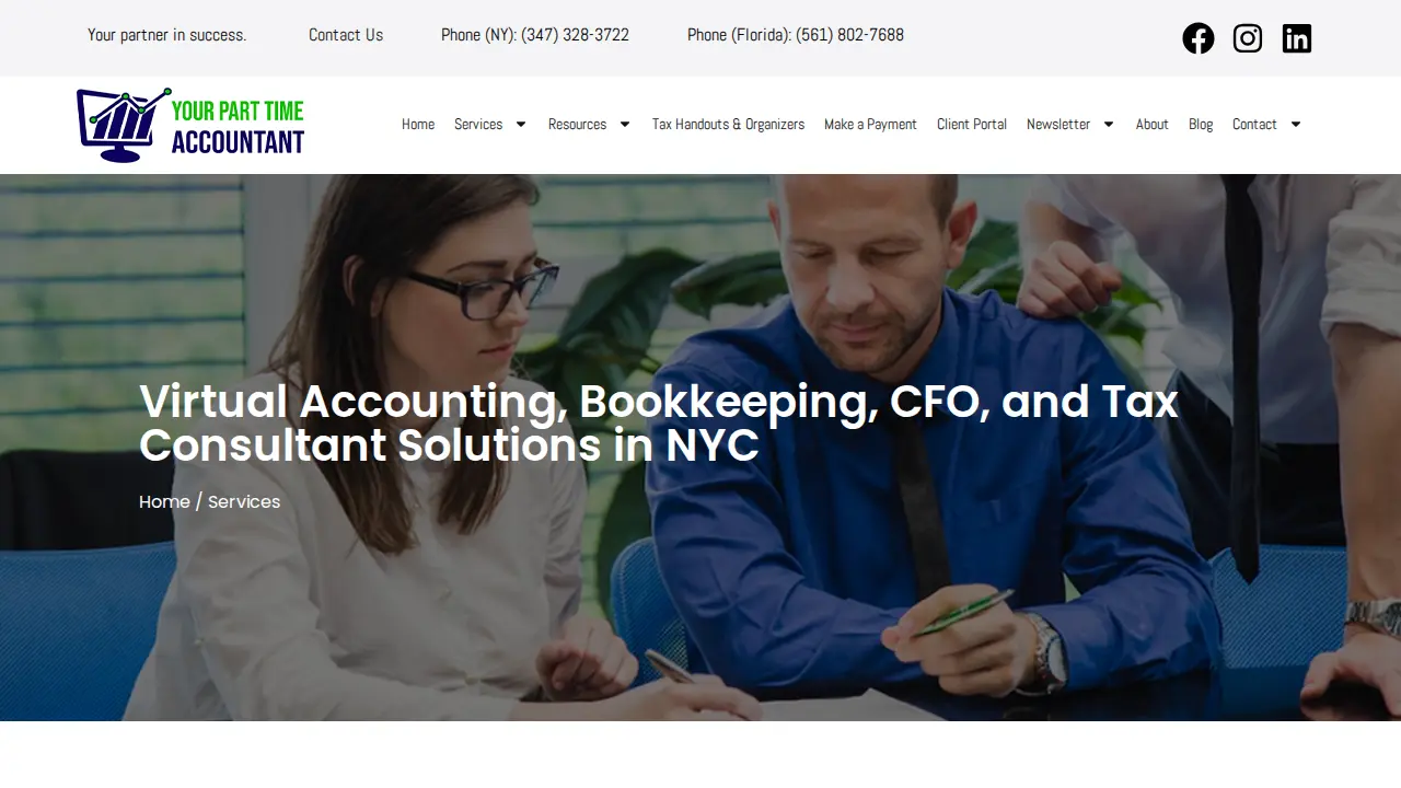 Your Part Time Accountant page