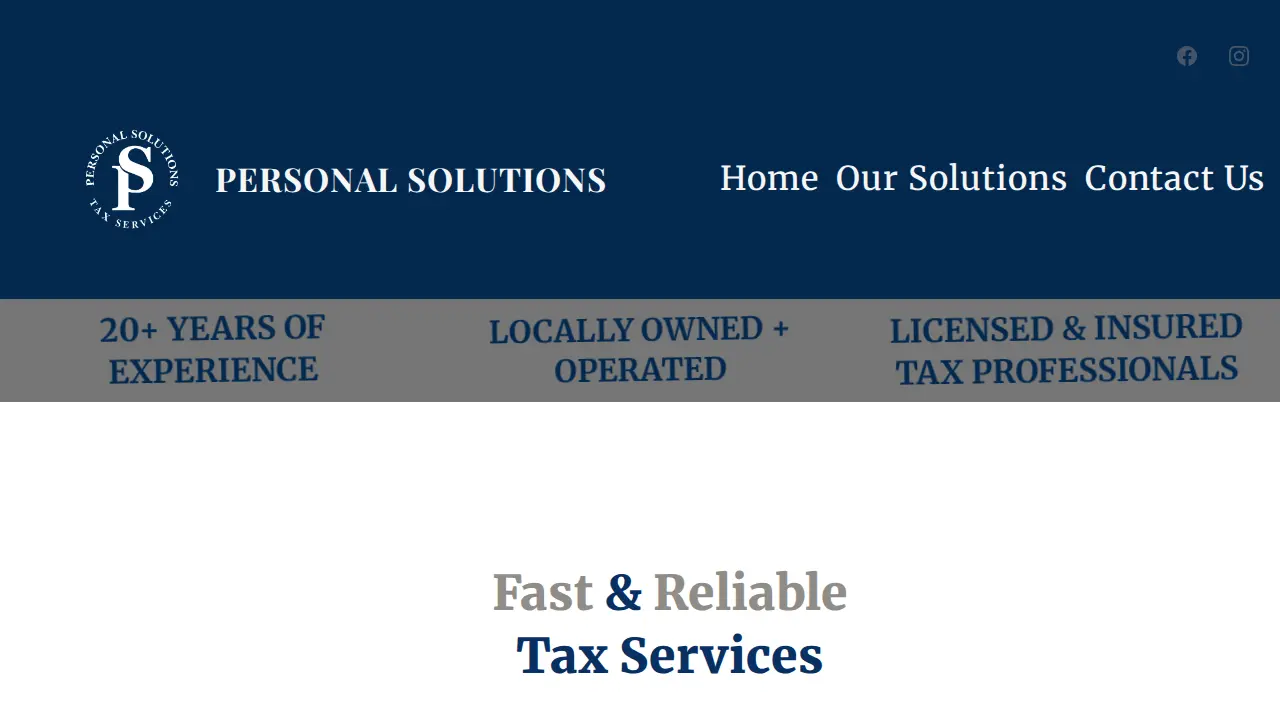 Personal Solutions page