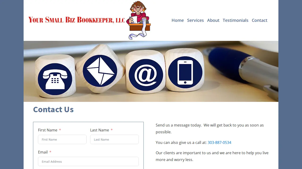 Your Small Biz Bookkeeper page