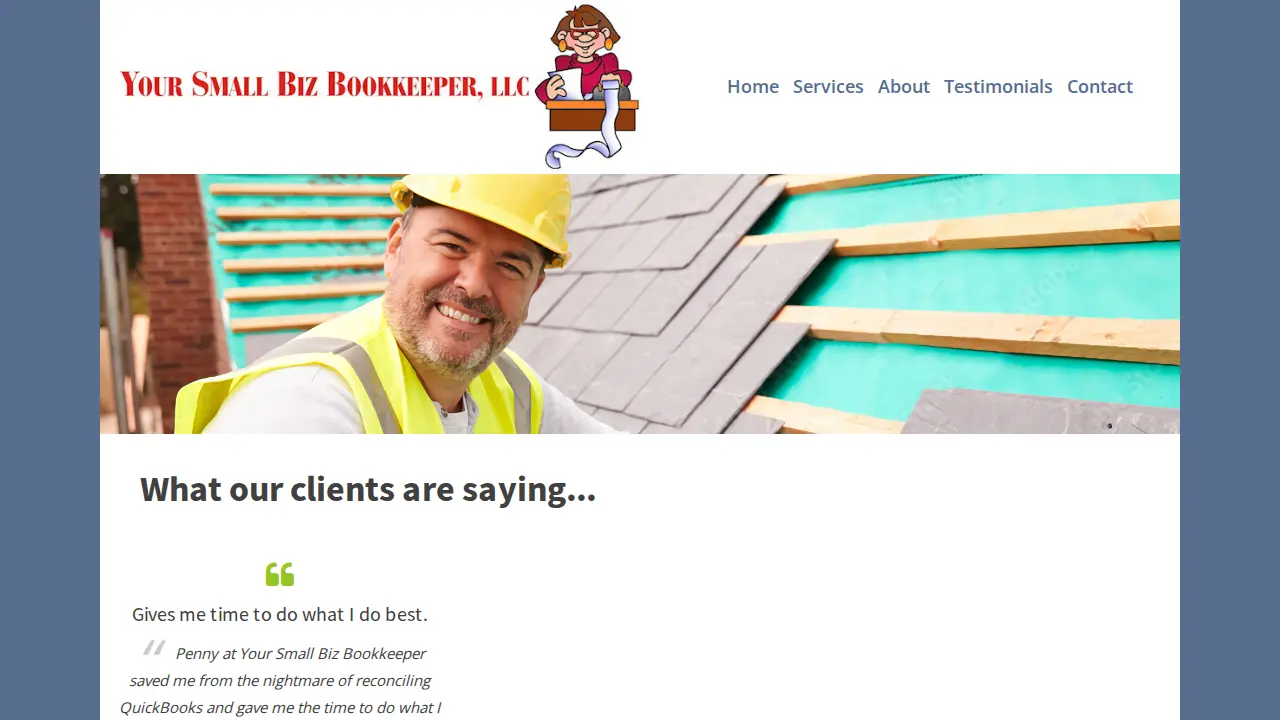 Your Small Biz Bookkeeper page