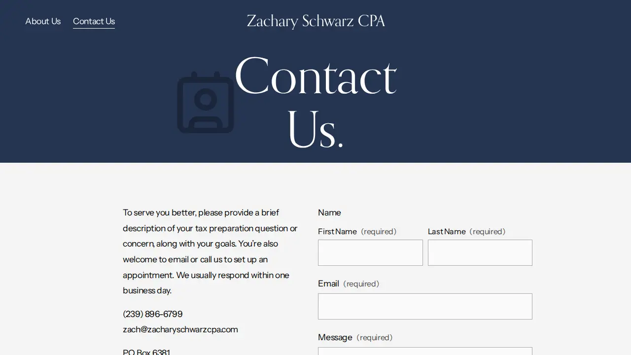 Zachary Schwarz CPA page