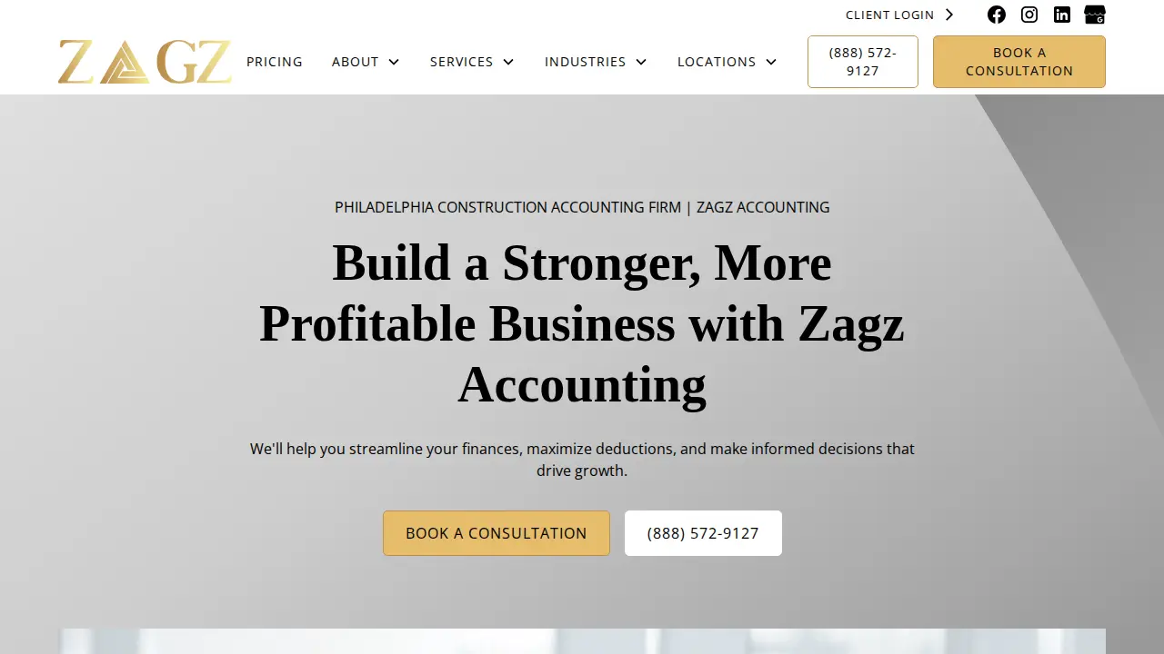 Zagz Accounting Solutions page