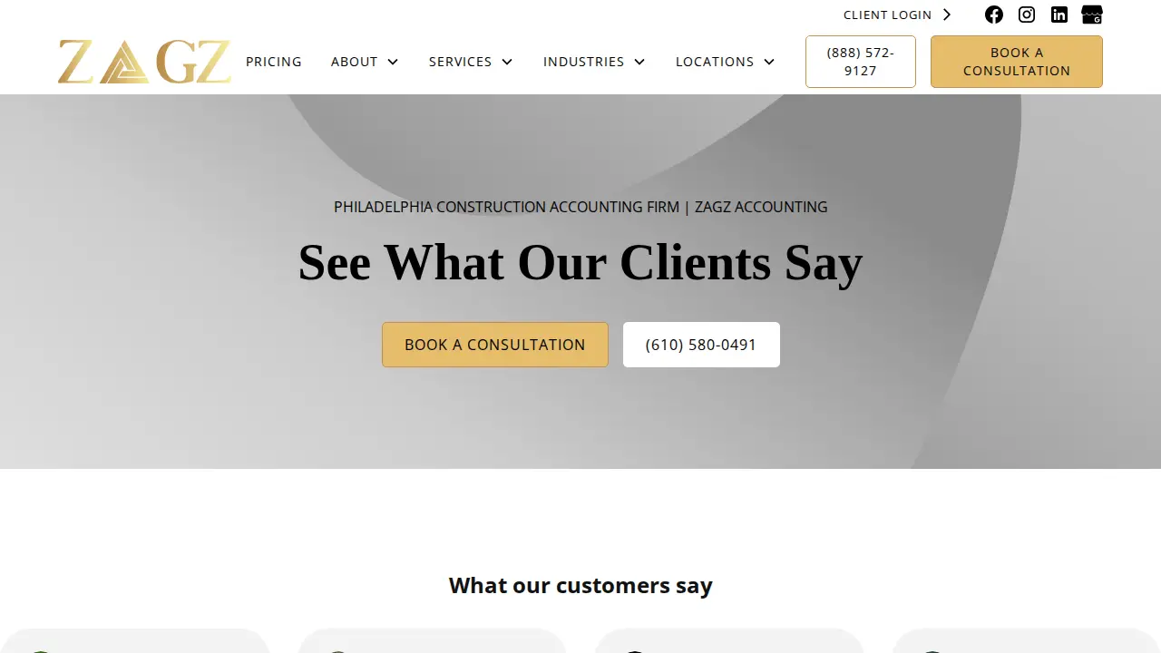 Zagz Accounting Solutions page