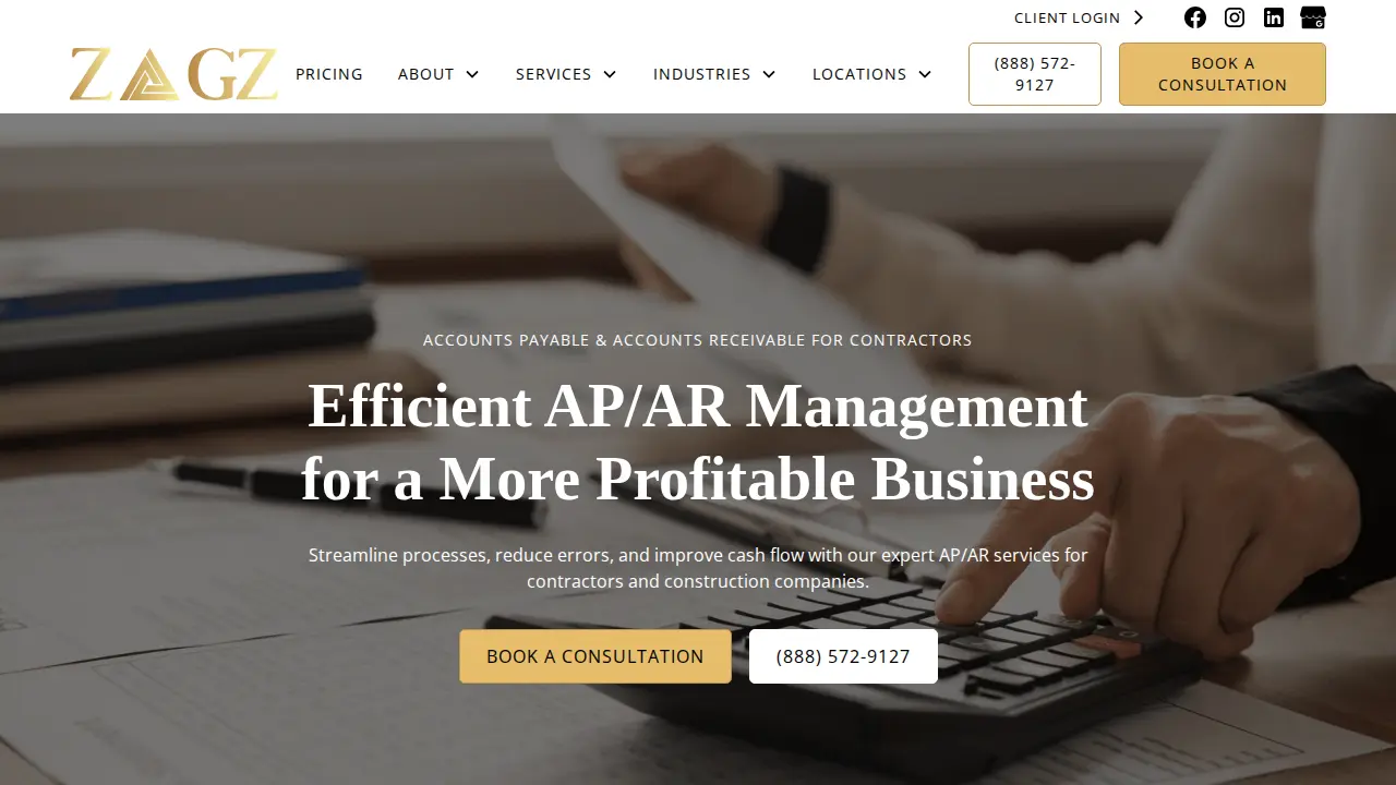 Zagz Accounting Solutions page