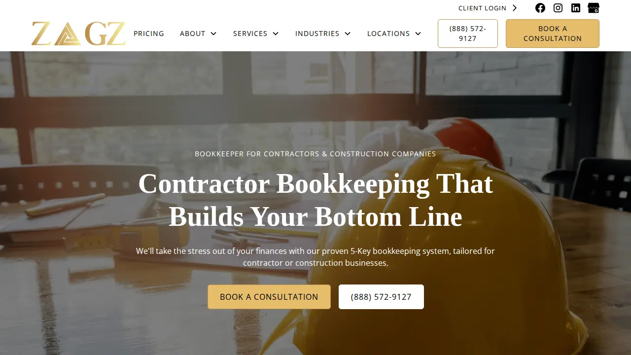 Zagz Accounting Solutions page