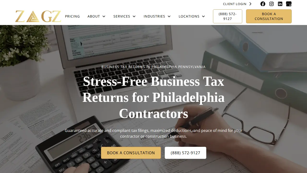 Zagz Accounting Solutions page