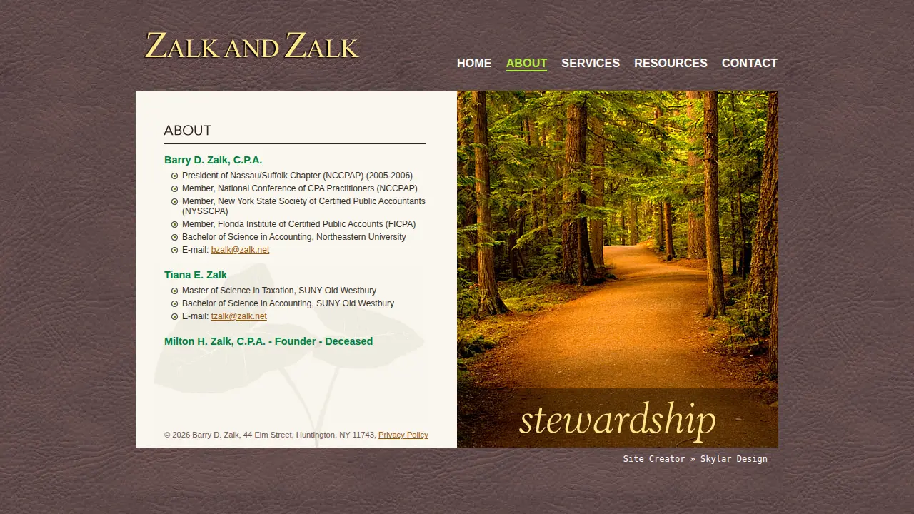 Barry D. Zalk CPA page