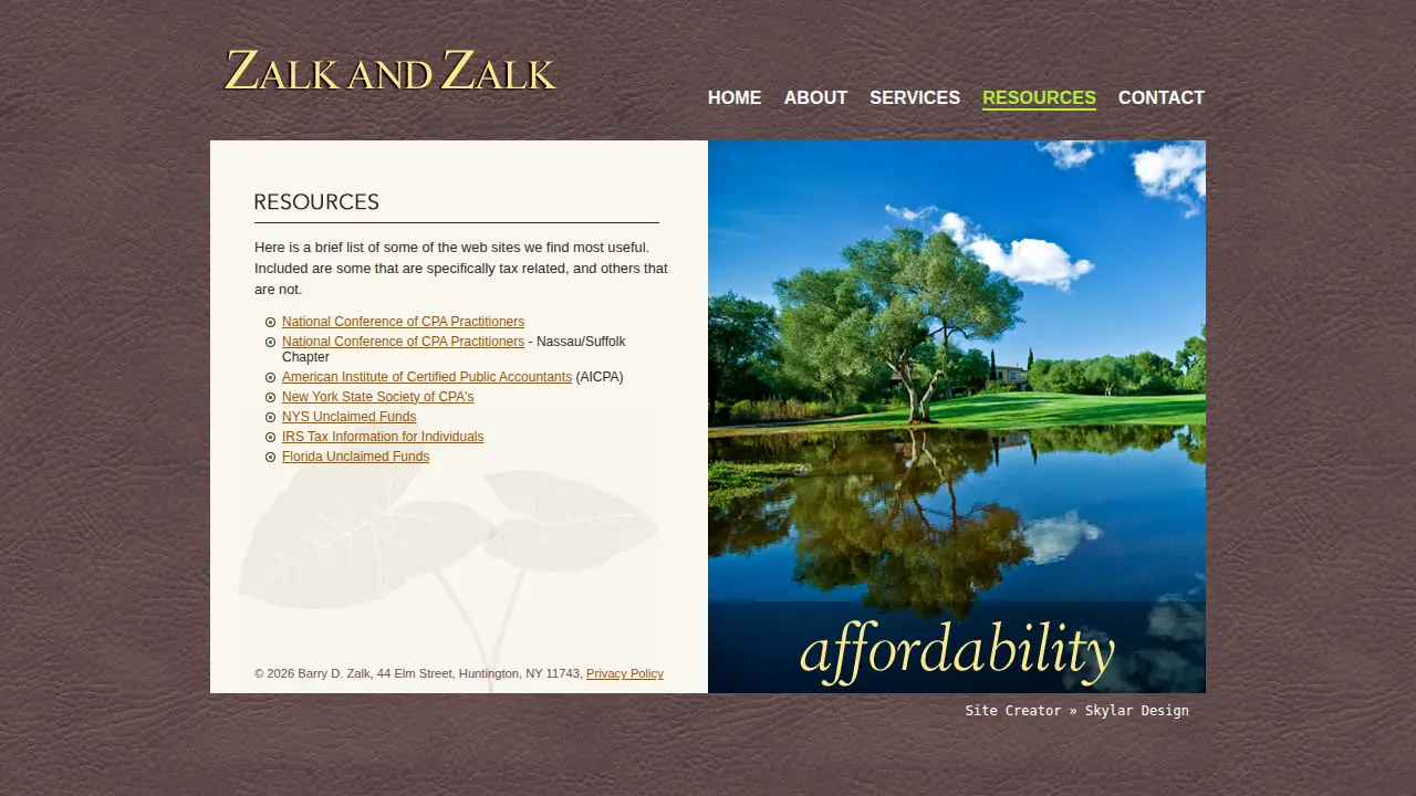 Barry D. Zalk CPA page