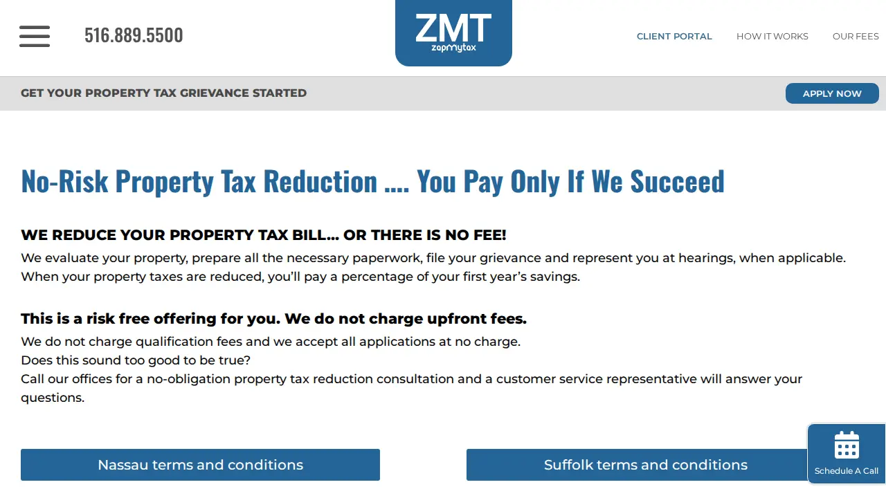 ZapMyTax - Property Tax Grievance Consultant page