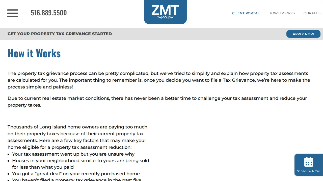 ZapMyTax - Property Tax Grievance Consultant page