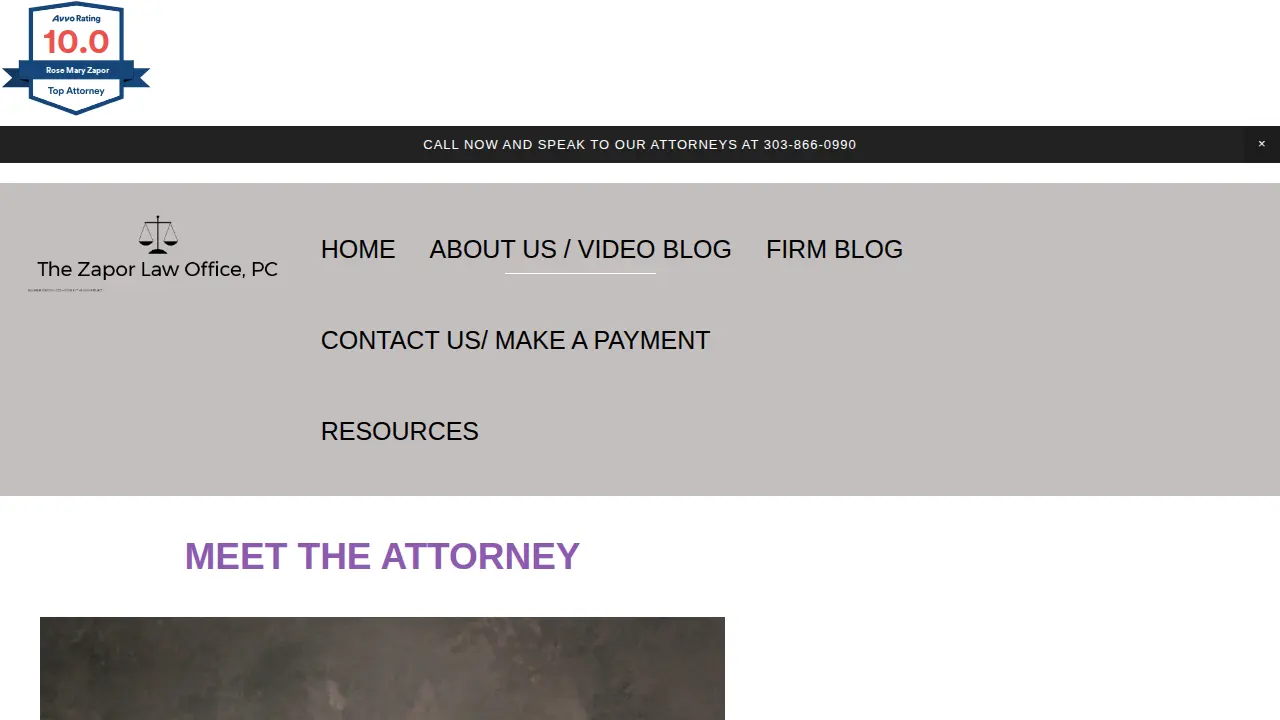 Zapor Law Office and Mediation page