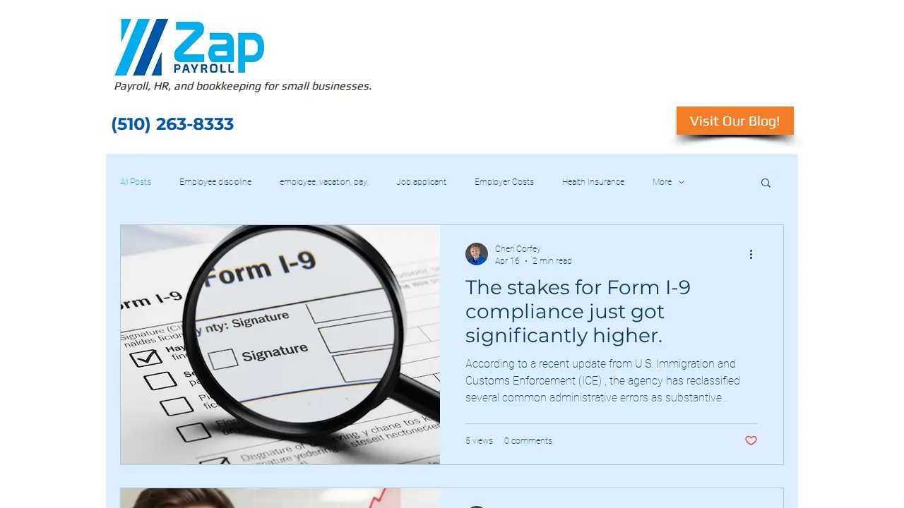 Zap Payroll page