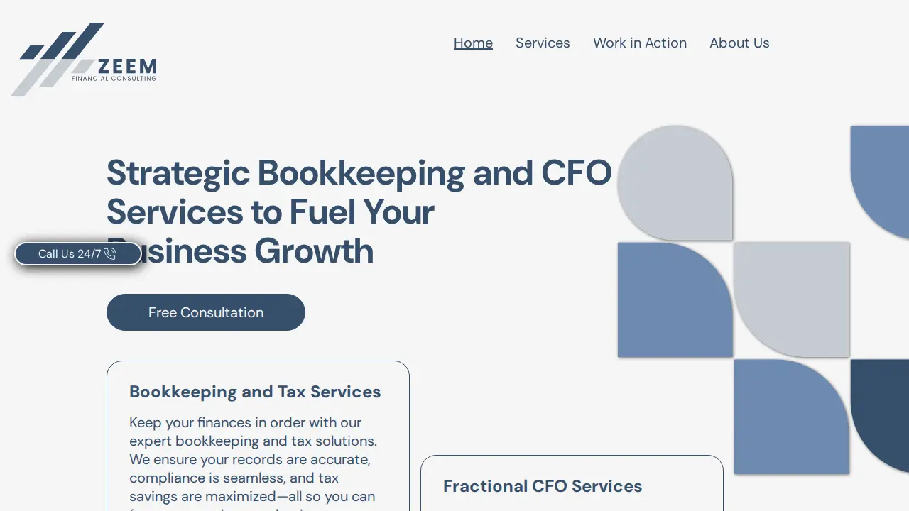Zeem Financial Consulting page