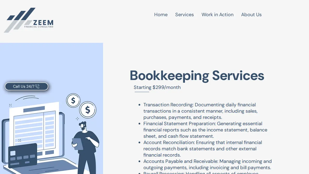 Zeem Financial Consulting page